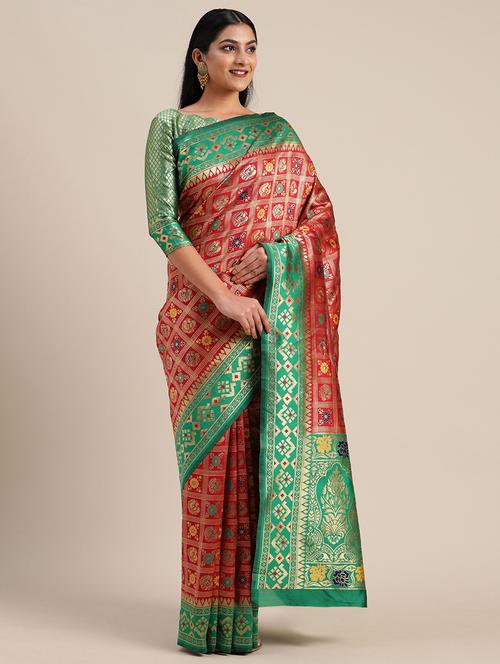 jacquard patola saree - 17610437 - Very Small Image - 1