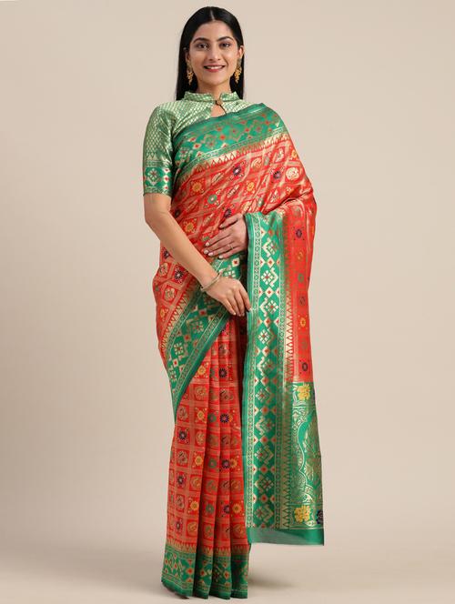jacquard patola saree - 17610441 - Very Small Image - 1
