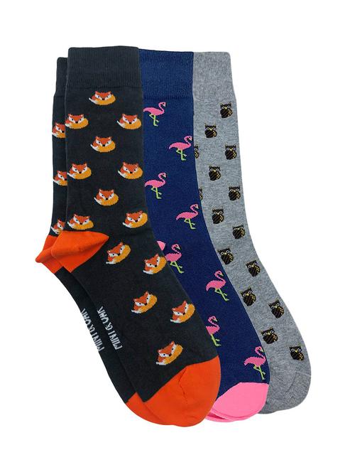 men pack of 3 printed above ankle length socks - 17610722 - Very Small Image - 1