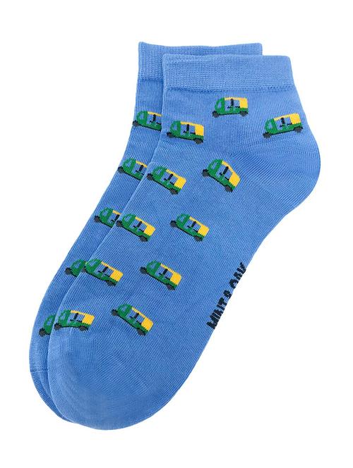 men blue printed ankle length sock - 17610778 - Very Small Image - 1