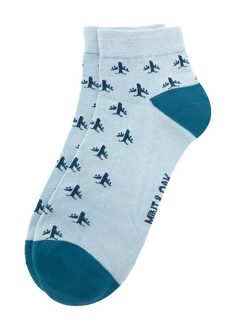 men light blue printed ankle length sock - 17610780 - Very Small Image - 1