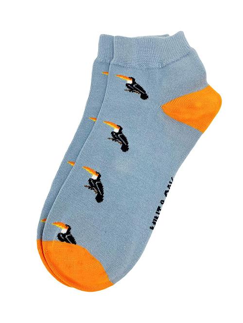 Men Blue Printed Ankle Length Sock - 17610789 - Very Small Image - 1