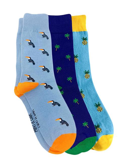 men pack of 3 printed above ankle length socks - 17610805 - Very Small Image - 1