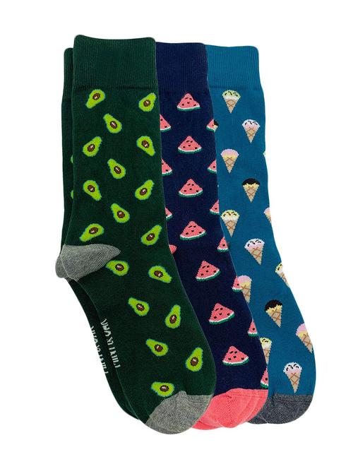 men pack of 3 printed above ankle length socks - 17610809 - Very Small Image - 1