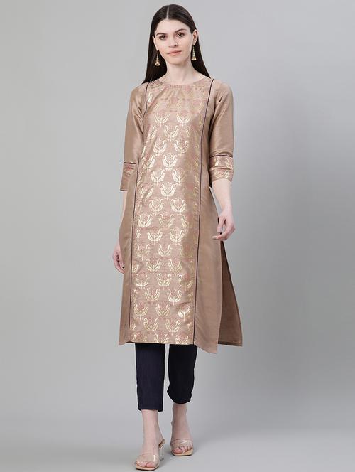 women's straight kurta - 17611018 - Very Small Image - 1