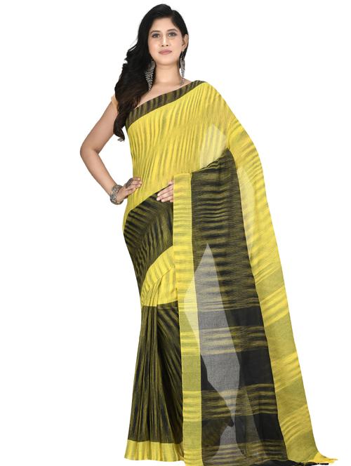 striped tant saree with blouse - 17611166 - Very Small Image - 1