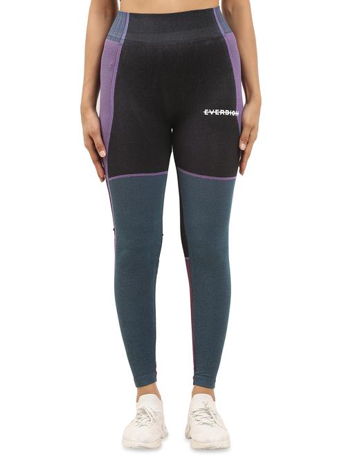 color block sports legging - 17612024 - Very Small Image - 1