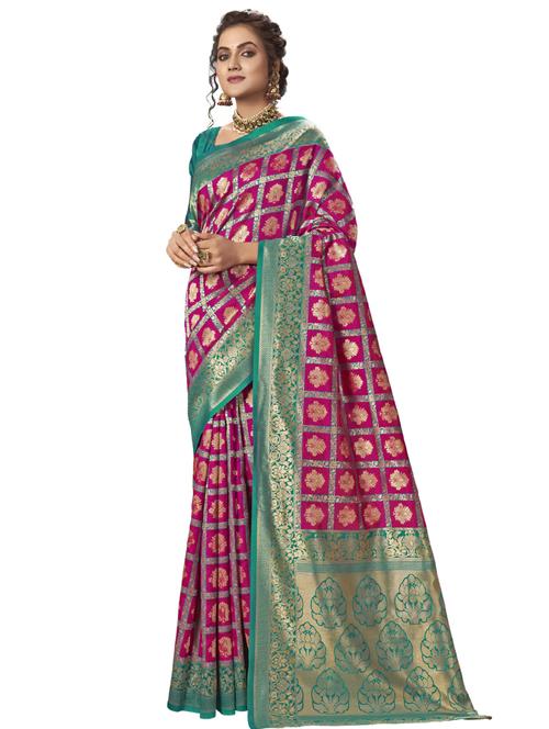 jacquard woven saree - 17612465 - Very Small Image - 1