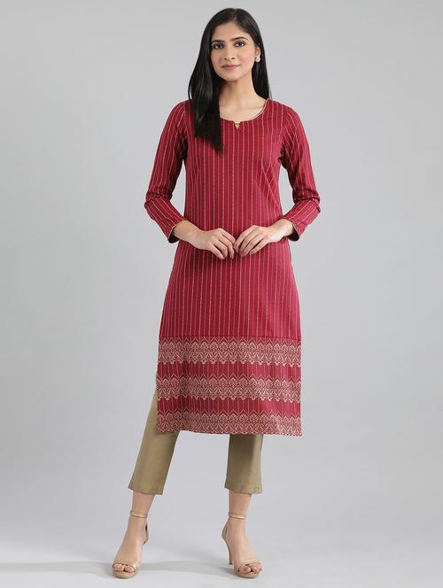 women's straight kurta - 17613298 - Very Small Image - 1