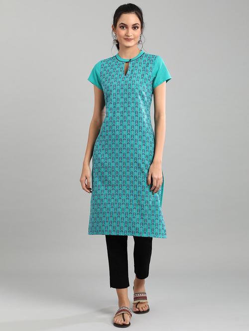 women's straight kurta - 17613308 - Very Small Image - 1