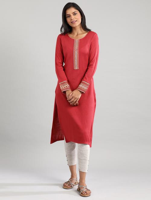 women's straight kurta - 17613323 - Very Small Image - 1