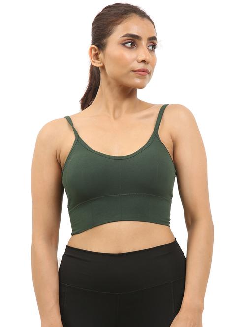 green solid sports bra - 17613732 - Very Small Image - 1