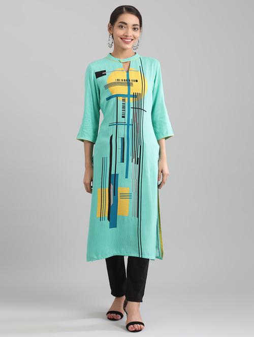women's straight kurta - 17614142 - Very Small Image - 1