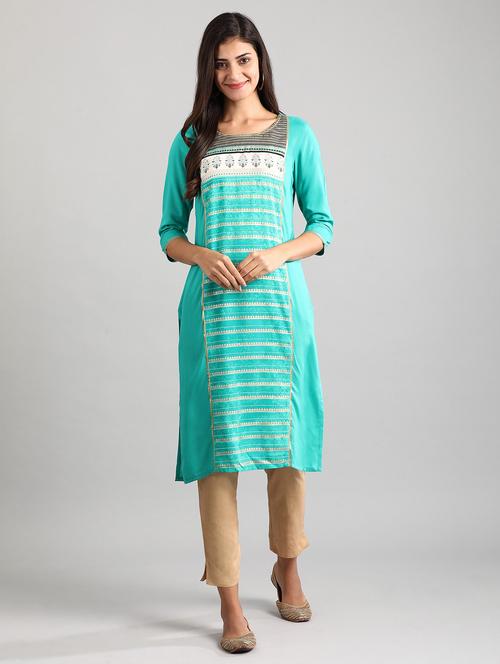 women's straight kurta - 17614254 - Very Small Image - 1