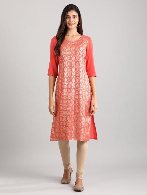 women's straight kurta - 17614282 - Very Small Image - 1