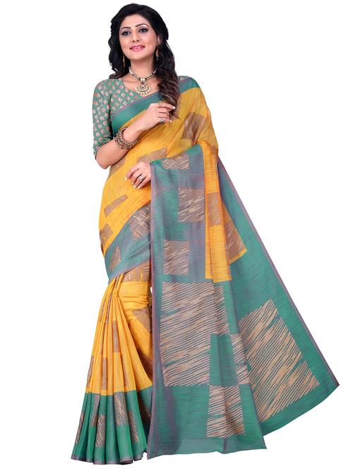 ajrak chanderi saree with blouse - 17615235 - Very Small Image - 1