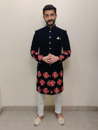 two piece embroidered indo western set  - 17615374 - Very Small Image - 1