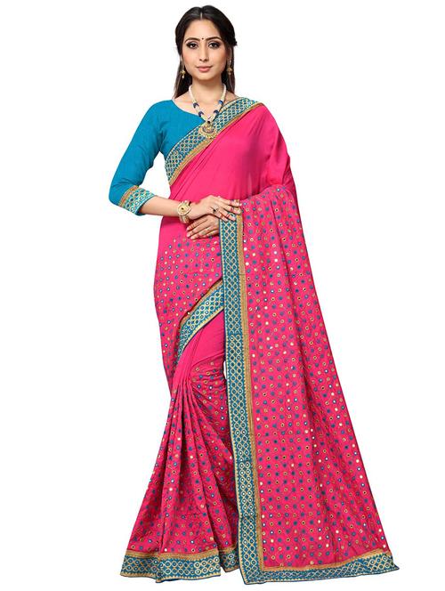 mirror work embroidered saree - 17615997 - Very Small Image - 1