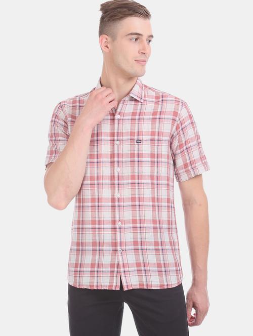 pink checkered casual shirt - 17616285 - Very Small Image - 1