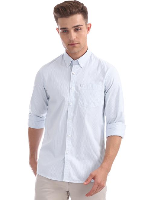 light blue striped casual shirt - 17616446 - Very Small Image - 1