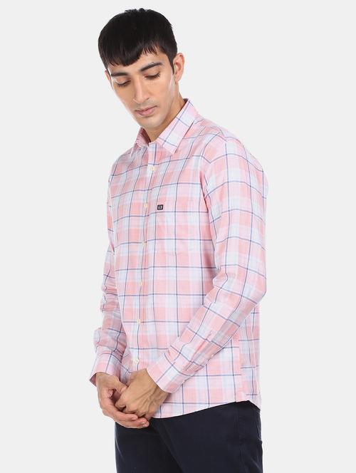 pink checkered casual shirt - 17616559 - Very Small Image - 1