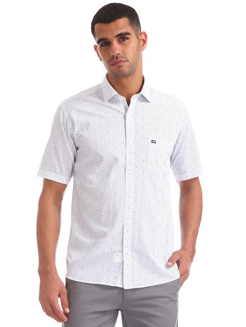 white solid casual shirt - 17617226 - Very Small Image - 1