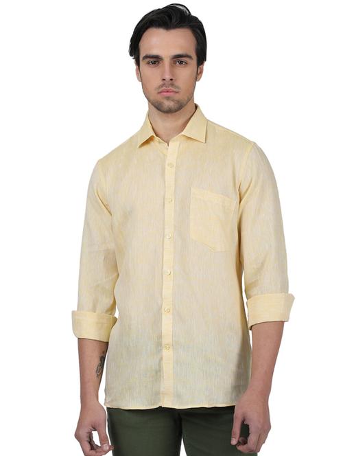 yellow solid linen casual shirt - 17617591 - Very Small Image - 1