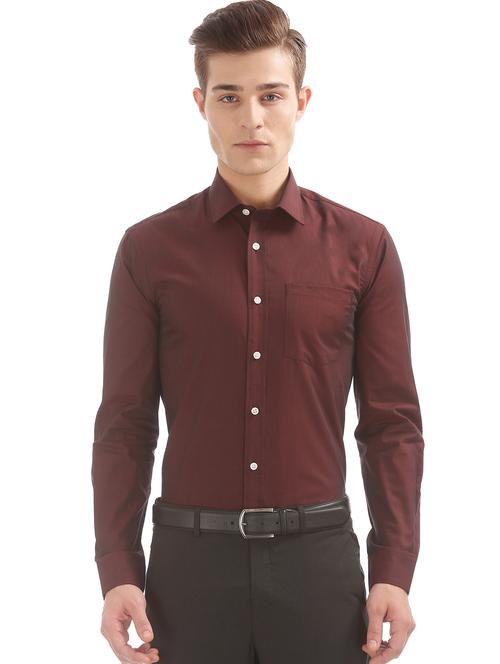 red solid formal shirt - 17617900 - Very Small Image - 1
