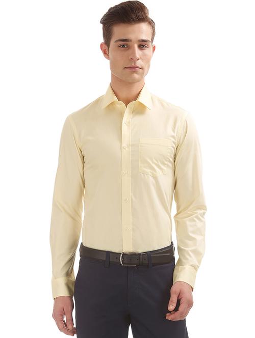 yellow solid formal shirt - 17618106 - Very Small Image - 1