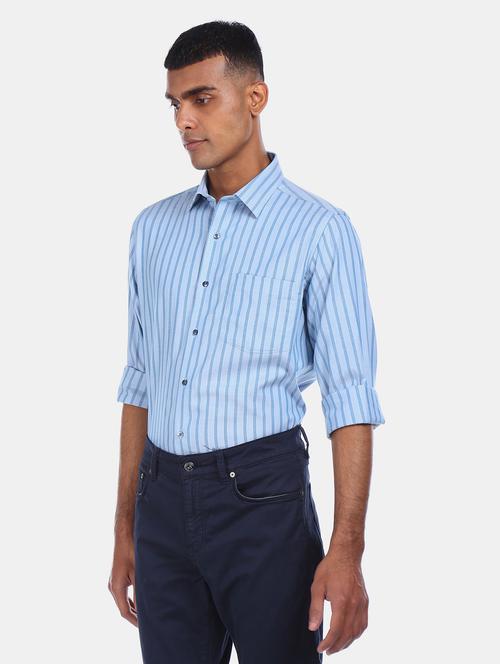 blue striped formal shirt - 17618526 - Very Small Image - 1