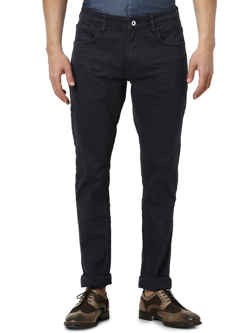 navy blue plain denim jeans - 17618828 - Very Small Image - 1