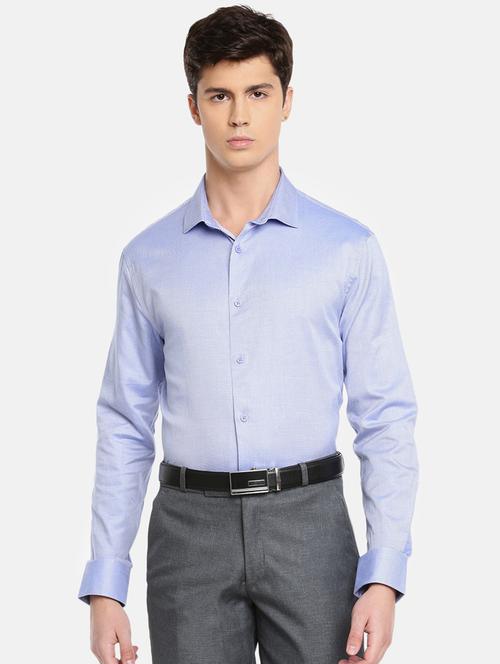 blue solid formal shirt - 17619430 - Very Small Image - 1