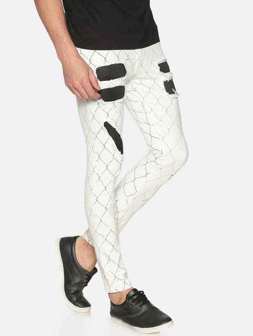 mens skinny fit distressed jeans - 17619942 - Very Small Image - 1