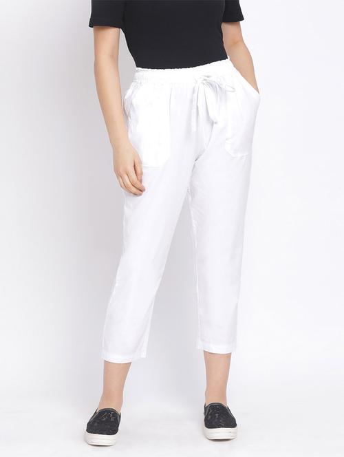 drawstring waist flat front trouser  - 17620604 - Very Small Image - 1
