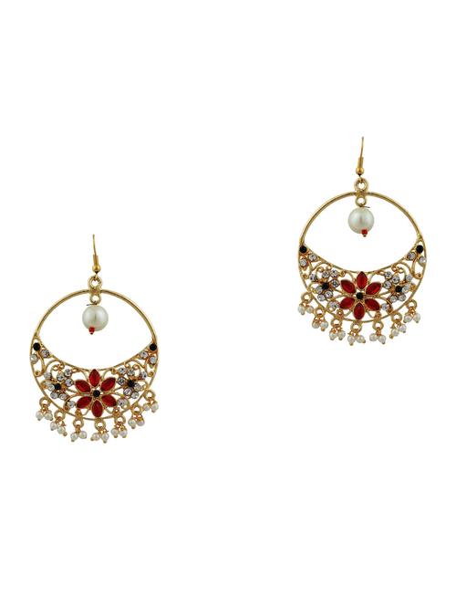 red metal chandballi earring - 17621702 - Very Small Image - 1