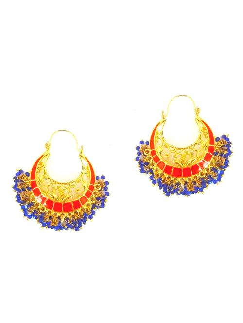 multi colored metal chandballi earring - 17621858 - Very Small Image - 1
