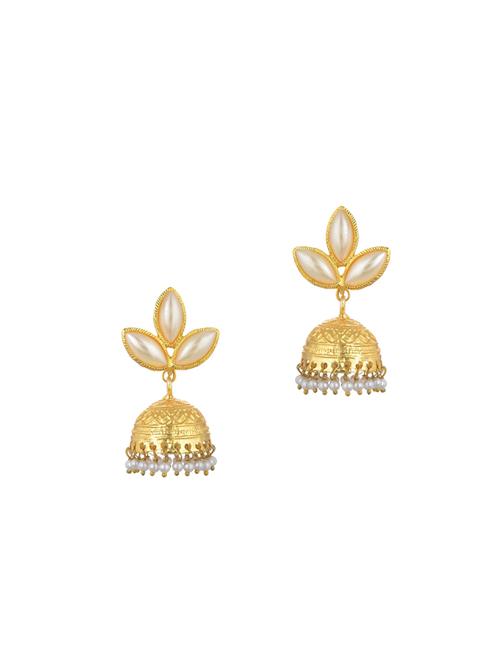 white metal jhumka earring - 17622128 - Very Small Image - 1