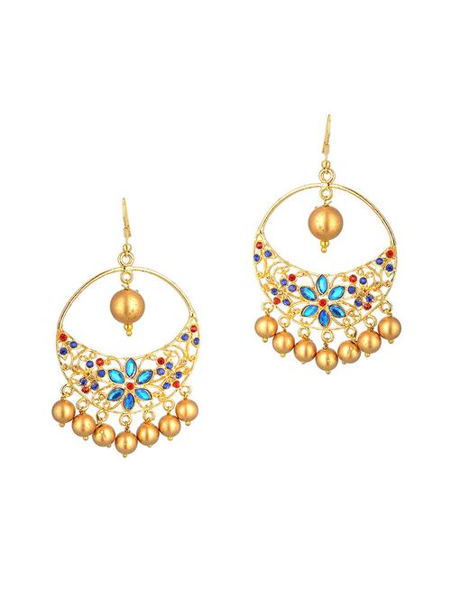 blue metal chandballi earring - 17622276 - Very Small Image - 1