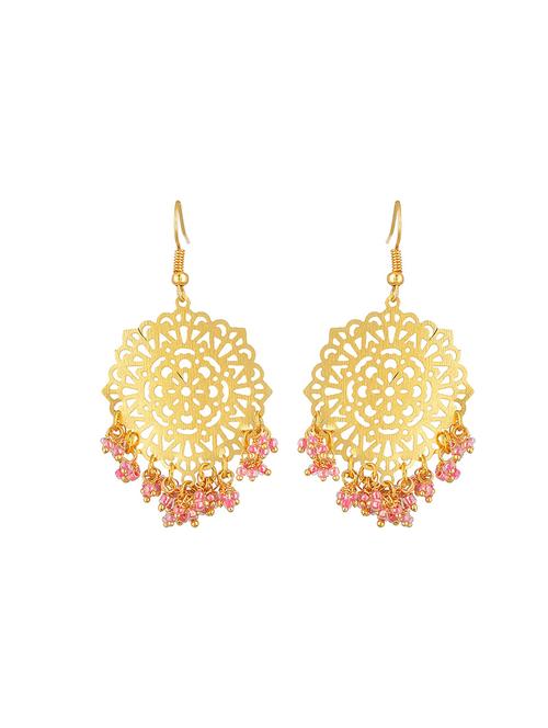 pink metal drop earring - 17622340 - Very Small Image - 1