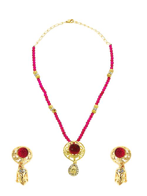 red metal necklaces and earring - 17622457 - Very Small Image - 1