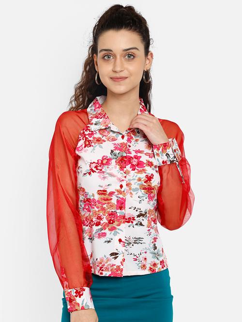 bishop sleeves floral top  - 17623124 - Very Small Image - 1