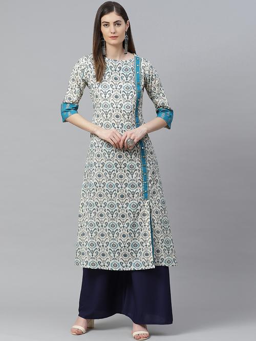 ikat a-line kurta - 17623301 - Very Small Image - 1