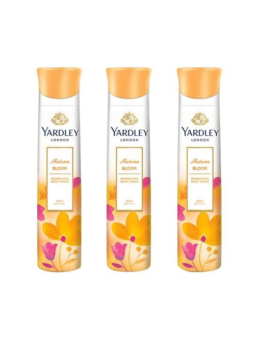 yardley london pack of 3 refreshing body spray (autumn bloom) - 17623449 - Very Small Image - 1