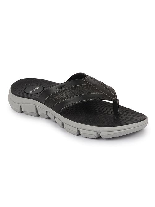 black pu toe separator slippers - 17623598 - Very Small Image - 1