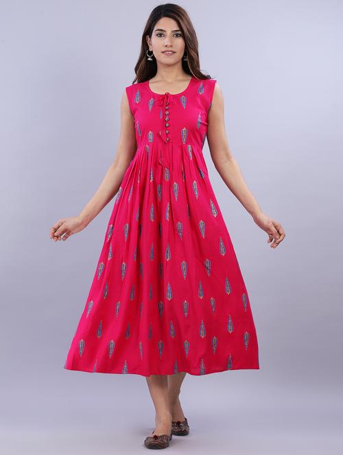 printed flared ethnic dress - 17624231 - Very Small Image - 1