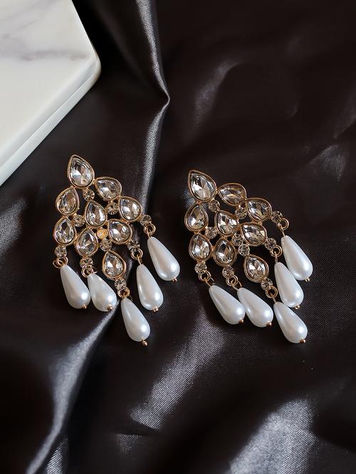 silver metal drop earring - 17624396 - Very Small Image - 1