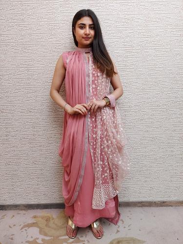 designer drap style dress  - 17624523 - Very Small Image - 1