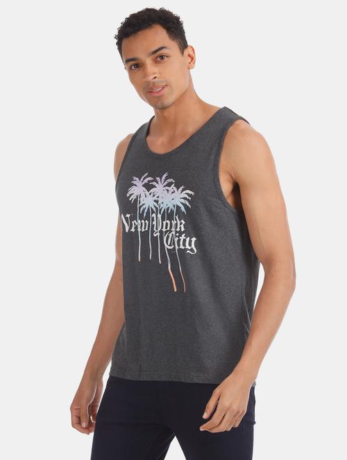 grey front print vest - 17626174 - Very Small Image - 1
