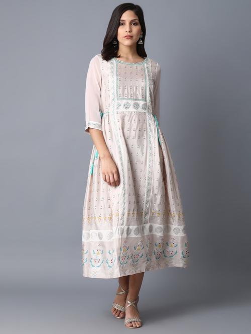 printed a-line ethnic dress  - 17627115 - Very Small Image - 1