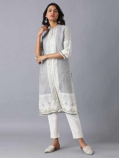 women's front slit kurta - 17627162 - Very Small Image - 1